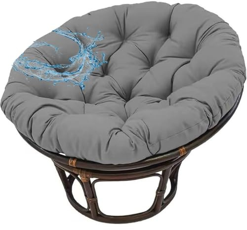 Polster Für Papasansessel Wasserdicht Rundes Auflage, Ersatzpolster Papasan,Bodenkissen Gepolstert Sitzkissen Hängesessel Für Korbsessel Outdoor Gartenmöbel Sitzauflage(Dunkelgrau,180cmx180cm)
