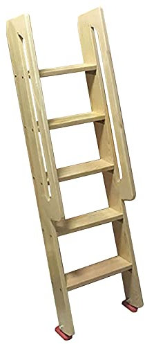 XWJOYW Scala a soppalco in Legno massello con Maniglia e ferramenta, scaletta per Letto Matrimoniale rialzata da 49/59 Pollici per dormitori, 4/5 gradini (Altezza: 1,5 m/5 Piedi)