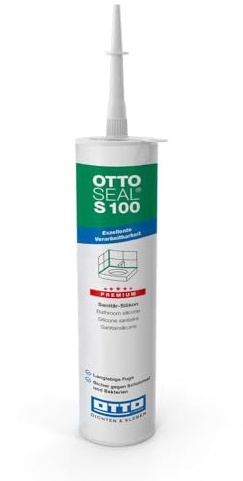Karl Dahm® OTTOSEAL® S 100 Sanitär-Silikon (300 ml) – Schimmelresistente Dichtmasse für Bad & Dusche, UV-beständig, innen & außen, Farbe: Manhattan (C43, 1)