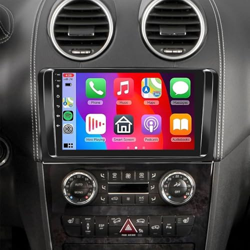 4+64G Android 14 Autoradio für Mercedes ML W164 GL X164 2005-2011, 9 Zoll Autoradio Navi mit Bildschirm Bluetooth DAB mit Wireless Carplay Rückfahrkamera Mirror Link GPS WiFi FM RDS