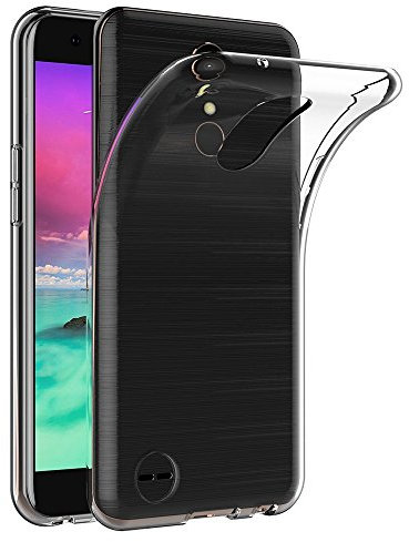 REY Cover in Gel TPU Trasparente per LG LV5 - LG K10 2017, Ultra Sottile 0,33 mm, Morbido Flessibile, Custodia Silicone