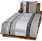 2tlg Winter Bettwäsche Set Fleece Microfaser Übergröße 155 cm x 220 cm + 80 cm x 80 cm NEU Streifen Weiß Grau Taupe