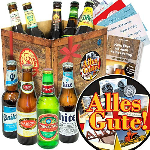 Alles Gute/Bier Geschenkbox mit Biersorten der Welt