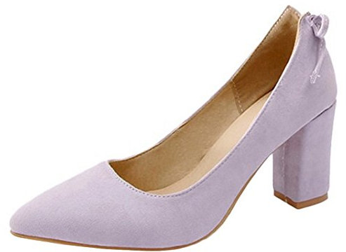 Onewus Dress Fashion Pumps con tacco a blocco, scarpe da sposa e da lavoro, Lilla, 34 EU