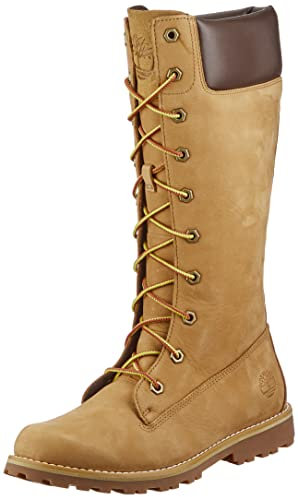 Timberland Classic Tall Lace Up with Side Zip (Junior) Stivali Chukka Unisex - Bambini, Marrone (Wheat Nubuck),36 EU