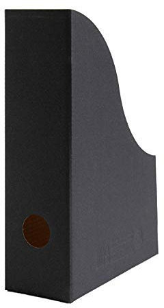 5 x PresentFill® Kleine Stehsammler Schwarz Zeitschriftensammler Stehordner für DIN A5 Format aus umweltfreundlichen 100% Recycling Karton - Made in Germany für Schreibtisch, Archiv und Aufbewahrung