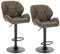 WOLTU Barhocker 2er Set Barstuhl Tresenhocker Bistrohocker Designer Hocker mit Rückenlehne, höhenverstellbar, drehbar, Kunstleder Stahl, Dunkelbraun