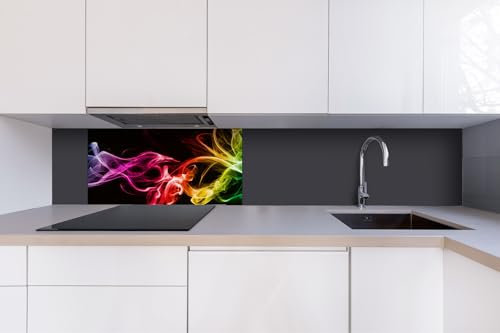 DIMEX Küchenrückwand Verbundplatte SCHWARZER Rauch 80 x 40 cm | Spritzschutz Küche für Herd Spüle | Premium Qualität, Acrylglas - Plexiglas, Stärke 5 mm - Made in EU | Inklusive Kleber