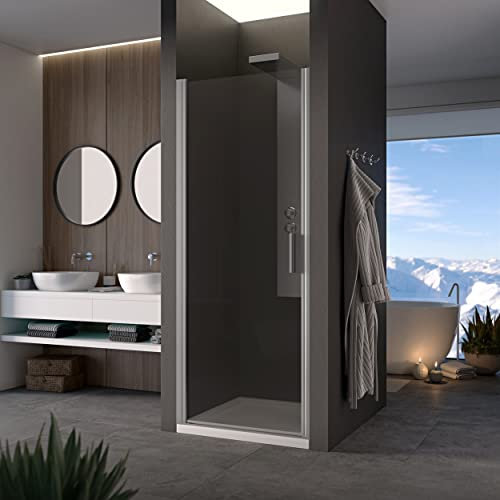 Box doccia nicchia porta battente altezza 200 cm cristallo 8mm con profilo satinato (70 cm)