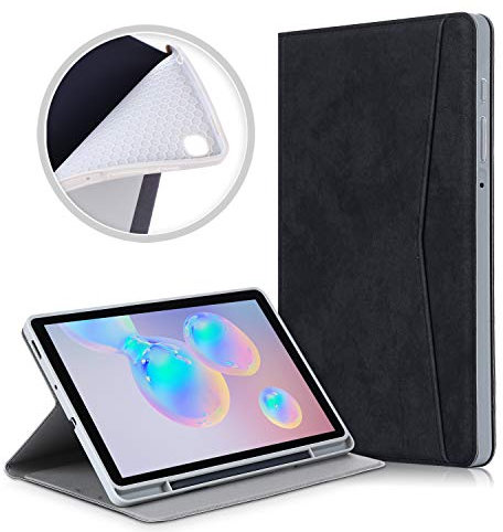 TOPCASE Compatible with Samsung Galaxy Tab S6 Lite Tablet Case(SM-P610/P613/P615/P619),with Pen Holder Cover Case,Black