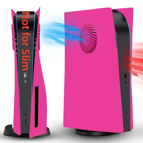 Disc Edition Frontplatten mit Kühlungsschlitzen Abdeckung Skins Shell Panels für PS5 Konsole, Zubehör für PlayStation 5 Schutzhülle Ersatz Faceplate (Nova Pink)