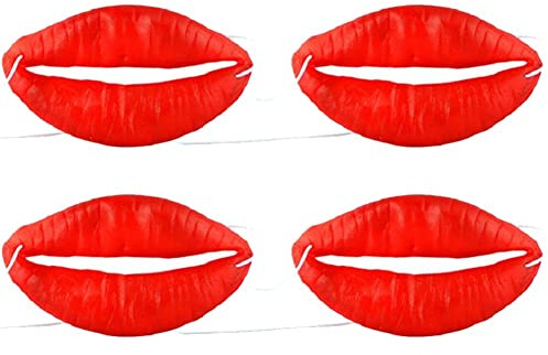 4pcs Wurst Mund Dekor Gesicht Lustige Rote Lippen Halloween Witze Requisiten Für Maskerade Cosplay Partyzubehör