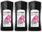 Pack of 3, Lynx Attract for Her Rose & Bergamot Scent Body Wash 225ml
