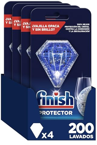 Finish Protector Lavavajillas - Protección del cristal y los colores de la vajilla, hasta 200 lavados, 4x30 g (Paquete de 1), el embalaje puede variar