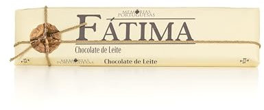 Tablette de chocolat au lait Fátima - 300 g - Chocolat sans gluten - Tablette de chocolat, lait et sucre - Texture lisse et crémeuse - Produit gourmet portugaise