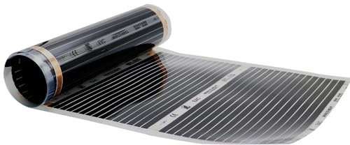 MINCO HEAT AC220V Infrared Underfloor Heating Film 220w/m2 Warm Mat with Clamps and Pastes (50CM*8M)