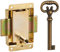 THIRARD - Serrure de Meuble en Applique pour Porte d'Ameublement - Axe 20 mm - 40x50 mm - Laiton - 1 Clé - Coffre et Pêne Acier - Pose à Droite ou à Gauche - Système de Fermeture Efficace