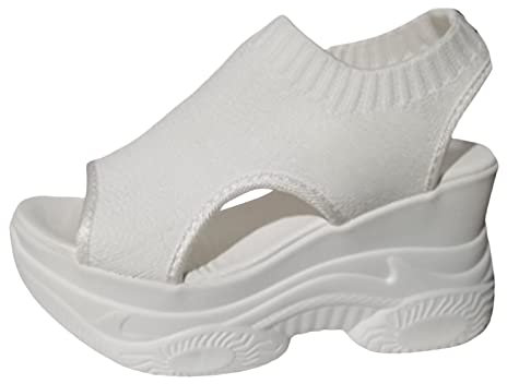 Damen Chunky Geschlossen Sandalen - Weich Comfort Peep Toe Schuhe Sommersandalen Open Toe Wedges Rutschfest Sommersport Sandalen Leichte Rutschfest Sandals Elegant Bequem Pantoletten Hausschuhe