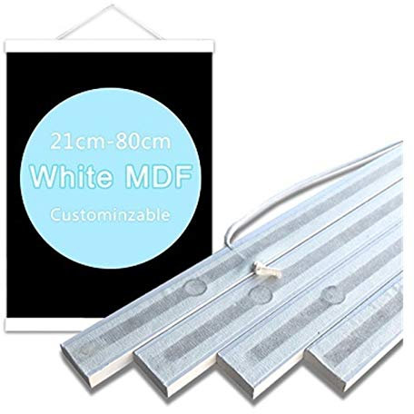 Fotorahmen,Holz Set Keilrahmen Magnetische Poster Aufhänger Rahmen Teak Holz Aufhänger Rahmen Natürliche Malerei Bilderrahmen Leinwand-Wand-Kunst-Fertigkeit Rand Kunst Hanger(White MDF,40 cm)