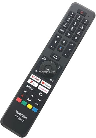Genuine CT-8562 RC45161 Bluetooth Voice TV Remote Control Compatible with Toshiba CT-8555 50UA2B63DB 50UA3A 50UA6B Smart Full HD LED