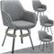 tectake® 4er Set Stuhl drehbar, Esszimmerstühle mit Armlehne, Küchenstühle, Stühle Esszimmer, Drehstühle für Dining Lounge, Esstisch, Schminktisch, Armlehnstuhl, Esszimmermöbel - anthrazit