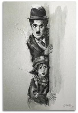 PDEWFCHX Charlie Chaplin Poster, dekoratives Gemälde, Leinwand, Wandposter und Kunstdruck, moderne Familienschlafzimmer-Dekoration, Poster, 40 x 60 cm