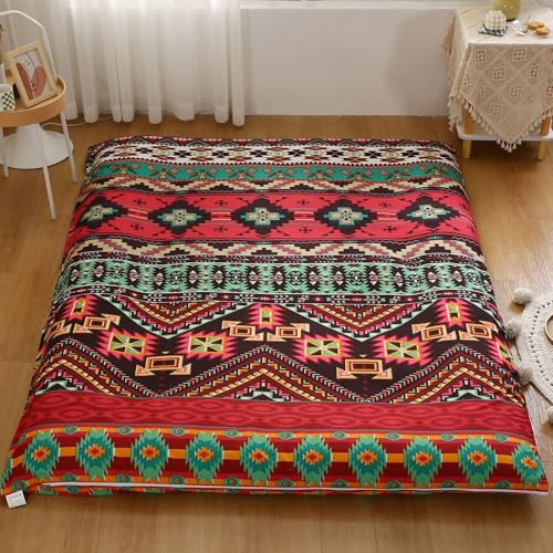 Futon-Matratzenbezug mit 360°-Reißverschluss, Staubschutz für traditionelle japanische Bodenmatratzen, maschinenwaschbar, Größe Full/Queen/King(M,90x200cm)