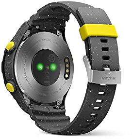 HUAWEI WATCH 2 (Bluetooth) Smartwatch mit grauem Sportarmband (NFC, Bluetooth, WLAN, Android Wear™ 2.0) grau