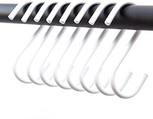 rod & knot S-Haken aus stabilem Metall - 8 Stück (Weiß)