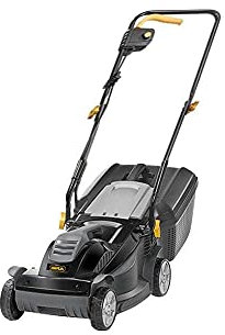 Alpina Rasaerba Elettrico BL 380 E, Larghezza Taglio 38 cm, Motore da 1400 W, Fino a 500 m2, Altezza di Taglio Regolabile in 3 Posizioni, Nero, 38 cm