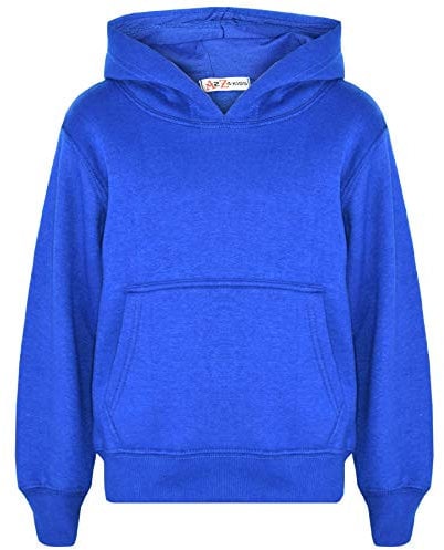 A2Z 4 Kids Girls Boys Plain Sweatshirt Tie Dye Pullover - Plain Sweat Hoodie Royal 11-12