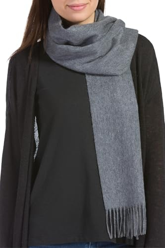 Fishers Finery Women's 100% Pure Cashmere Luxurious Scarf (Smoke)