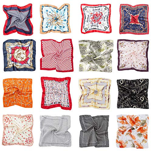 HBselect 16 Bandana Kopftuch Halstuch Baumwolle mit original Paisley und Cashew Muster für Damen 50×50cm