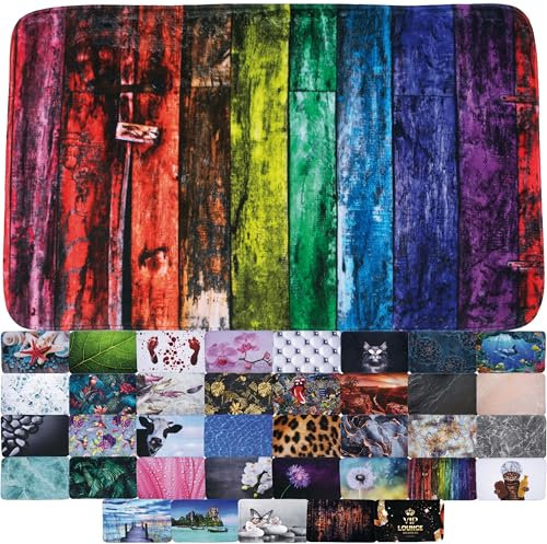 Sanilo Badteppich, viele schöne Badematten zur Auswahl, Badvorleger sehr weich und rutschfest, waschbar und schnelltrocknend (Rainbow, 50 x 80 cm)