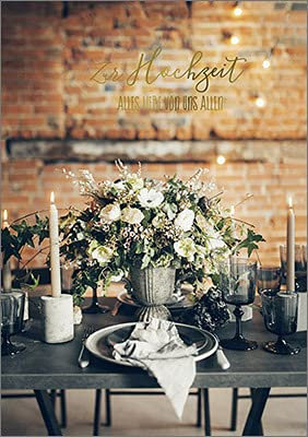 Hartung DIN A4 Grußkarte zur Hochzeit, Hochzeitskarte mit Goldveredelung