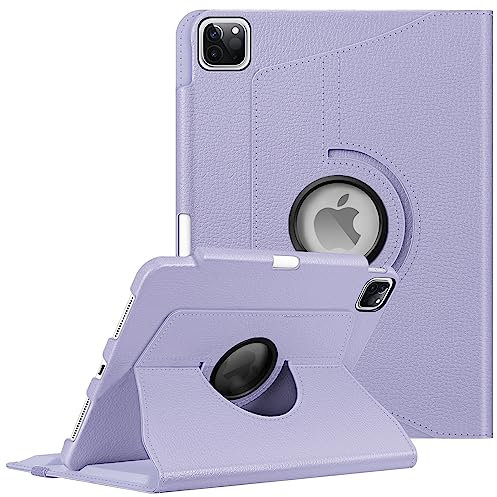 FINTIE Custodia rotante compatibile con iPad Pro 11 (2022/2021/2020/2018, 4a/3a/2a/1a generazione) - Custodia girevole a 360 gradi con portapenne, accensione e spegnimento automatico, viola lilla