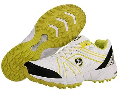 SG Unisex-Adult Steadler 5.0 Kricket Schuhe, Weiß/Limette, Größe 8