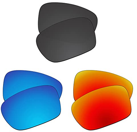 EZReplace Ersatzgläser für Oakley Holbrook Mix OO9384 Sonnenbrille (polarisierte Gläser) – passend für Oakley Holbrook Mix Frame (Carbon Black+Ice Blue+Fire Red), Carbon Schwarz + Ice Blue + Fire