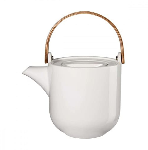 ASA Selection Coppa Teekanne mit Holzgriff Weiss L 17,5 cm B 12,60 cm H 14,5 cm