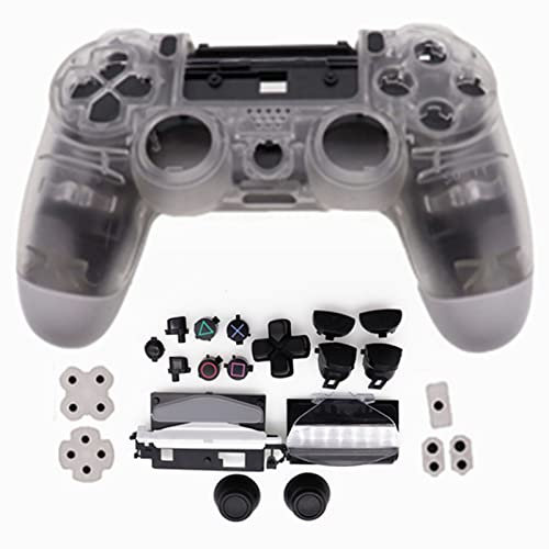 HUAYUWA Kunststoff-Game-Controller-Gehäuse (transparent) mit Tasten, Ersatz-Set, passend für Pro 5.0 JDS-050 JDS-055 JDM-050 JDM-055 (V2 Version)