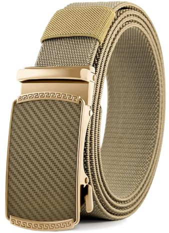 DOOPAI Elastischer Gürtel Herren Stretchgürtel Herren Gürtel Khaki 125cm