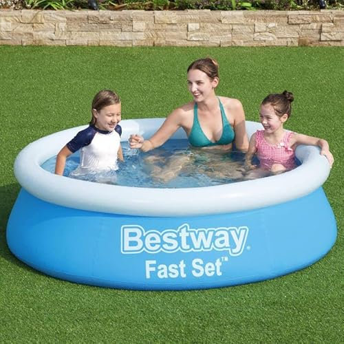 Inflatable Paddling Pool for Adults - Garden Oval Swim Centre - Swimming Pool For Kids - Large Inflatable Lounger (183 x 183 x 51 cm (6ft))