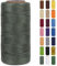 LEREATI Ledergarn 0,8mm x 260m Flacher Wachsschnur Gewachster Faden Leder Nähen Faden, Leder Nähgarn Garn für Handwerk, Nähen, Reparatur, Buchbinden, Schmuck, Häkeln (Grau)