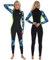 Yikayin Neoprenanzug Damen Lang, 3/2mm Neopren Tauchanzug Rückenreißverschluss, Neoprenanzug Lange Ärmel Thermal zum Schnorcheln, Kajakfahren, Surfen, SUP - Grün L