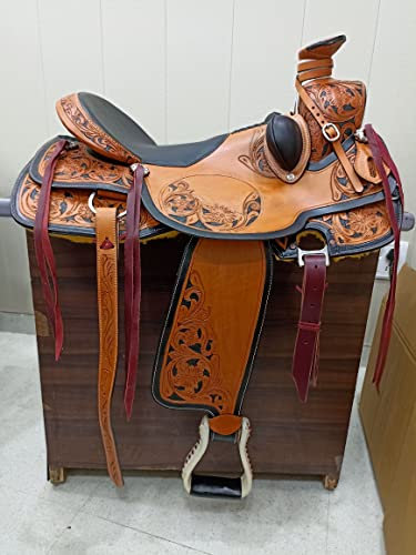 WONDER WISH Braun Schöne Western Vergnügen Trail Barrel Racer Show Pferd Sattel Silber Farbe Kristalle (Größe 13 Zoll)