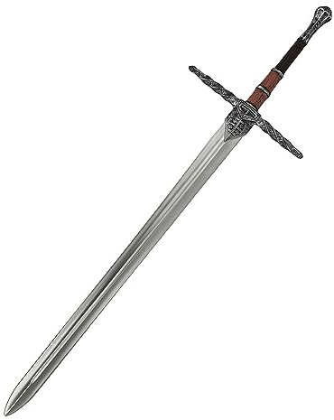 LOOYAR PU Mittelalter Kreuzritter Great Sword Prop Spielzeug für Ritter Soldat Krieger Kostüm Kampf Spielen Halloween Cosplay LARP, Schwarz, Large