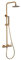 MICE - Columna de ducha con monomando integrado de acero inoxidable - rociador extraplano - Griferia baño dorado color Oro Cepillado