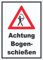 HB-Druck Achtung Bogenschießen Schild A4 Rückseite selbstklebend