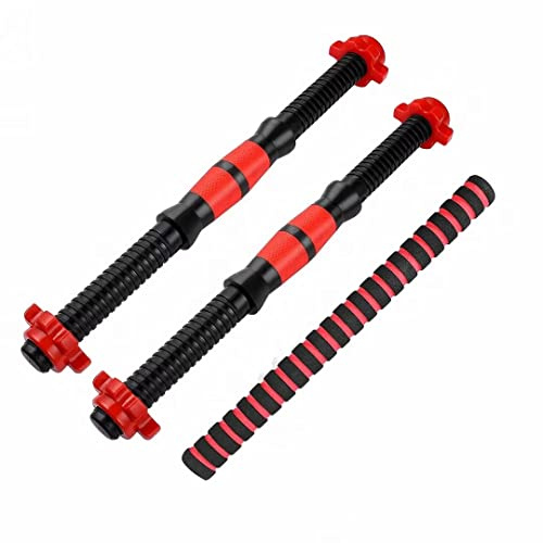 Hantelstangen Kurzhantelstange,3er-set,35cm Hantelstange+40cm Pleuelstange,passend für Hantelscheiben mit einem Durchmesser von 3cm Gewichte Hantelgriff-Set mit Gewinde,rutschfeste Langhantelgriffe