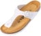 Palado Zehentrenner Damen Kos Matt – gefertigt in Spanien – weiche Veloursleder-Decksohle – mattes Obermaterial für dezente Eleganz Weiß/Weiß UK4,5 - EU37